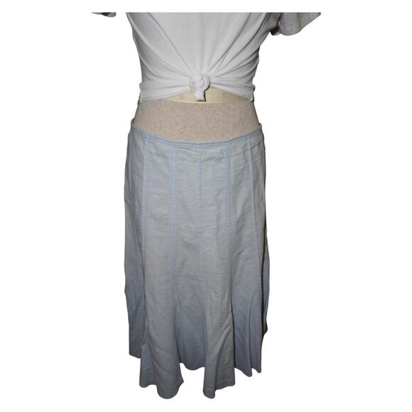 Dalia Collection Light Blue Linen Blend Midi Skirt Size 8 - Picture 3 of 13